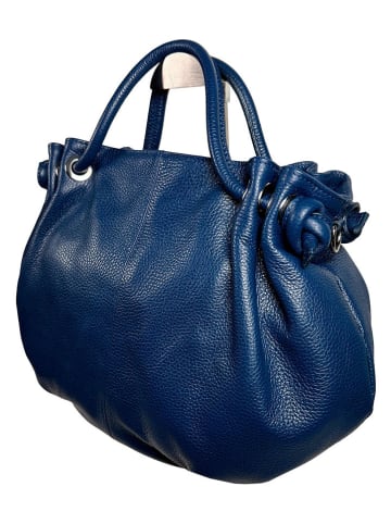 Florence Bags Leder-Henkeltasche "Chiessi" in Dunkelblau - (B)40 x (H)30 x (T)15 cm