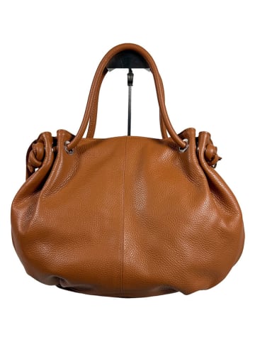 Florence Bags Skórzana torebka "Chiessi" w kolorze jasnobrązowym - 40 x 30 x 15 cm