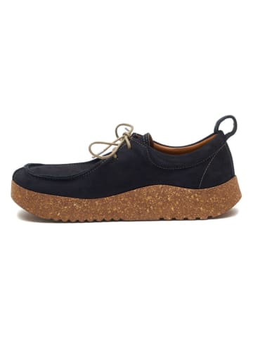 Comfortfusse Leren veterschoenen donkerblauw