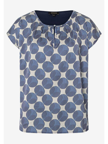 More & More Bluse in Beige/ Dunkelblau