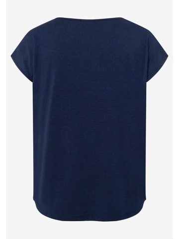 More & More Bluse in Beige/ Dunkelblau