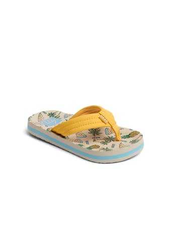 Reef Plateauteenslippers "Ahi" geel/beige