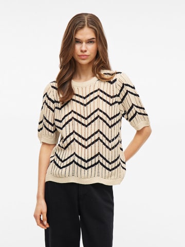 Vila Pullover "Autra" in Creme/ Schwarz