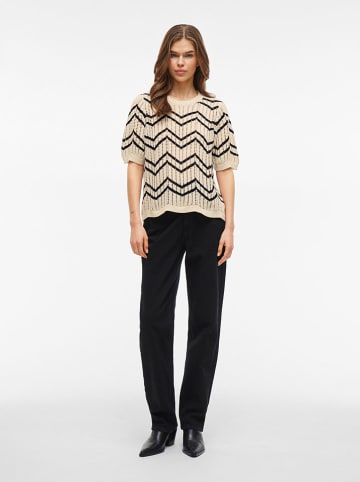 Vila Pullover "Autra" in Creme/ Schwarz