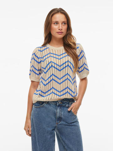 Vila Pullover "Autra" in Creme/ Blau