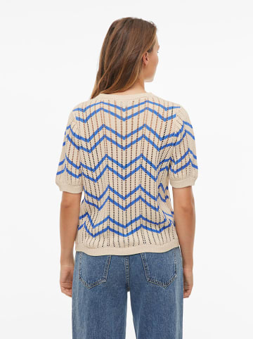 Vila Pullover "Autra" in Creme/ Blau