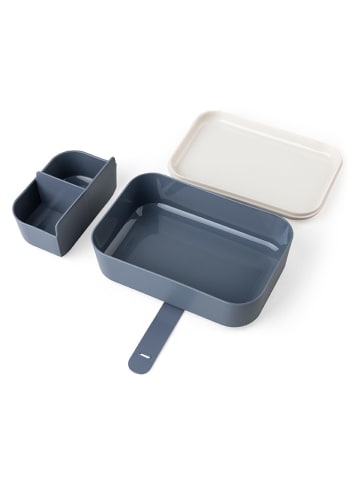Sebra Lunchbox "Busy Builders" wit/donkerblauw - (L)19 x (B)13 x (H)7 cm
