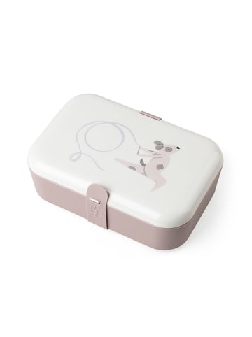 Sebra Lunchbox "Teeny Toes" in Weiß/ Rosa - (L)19 x (B)13 x (H)7 cm