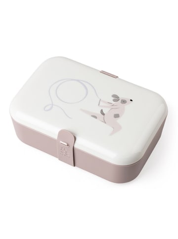 Sebra Lunchbox "Teeny Toes" wit/lichtroze - (L)19 x (B)13 x (H)7 cm