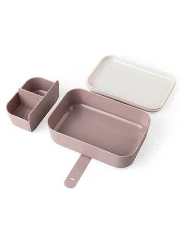 Sebra Pudełko "Teeny Toes" w kolorze biało-jasnoróżowym na lunch - 19 x 13 x 7 cm