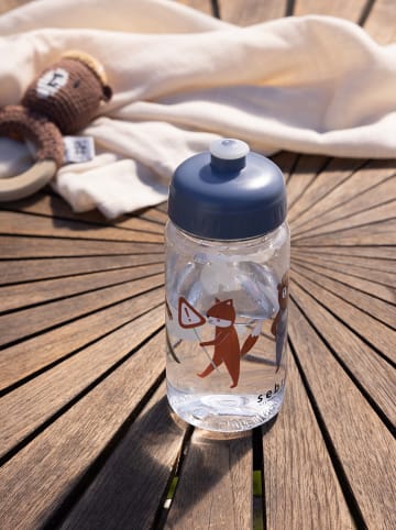 Sebra Trinkflasche "Busy Builders" in Dunkelblau/ Transparent - 500 ml