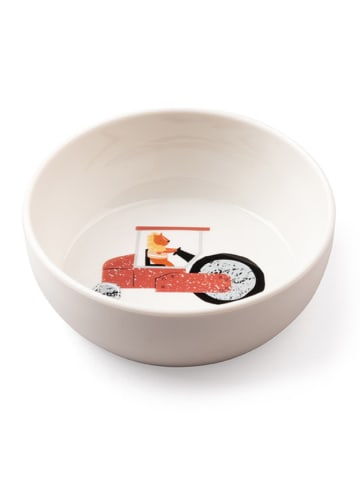 Sebra Miska "Busy Builders" w kolorze kremowym ze wzorem - wys. 5 x Ø 13 cm
