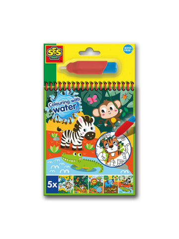 SES Malen mit Wasser Malbuch mit Wasserstift "Safari" - ab 3 Jahren