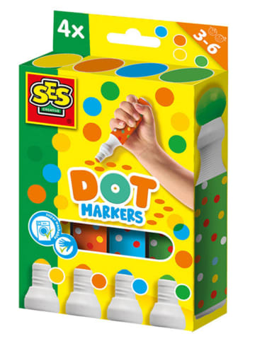 SES Schilderset "Dot Markers - 4 Kleuren XXL" - vanaf 3 jaar