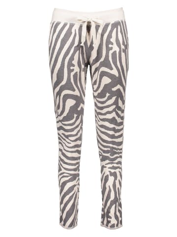 Juvia Pyjama-Hose in Anthrazit/ Creme