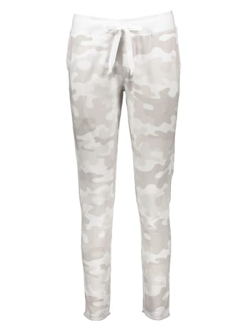 Juvia Pyjama-Hose in Hellgrau/ Weiß