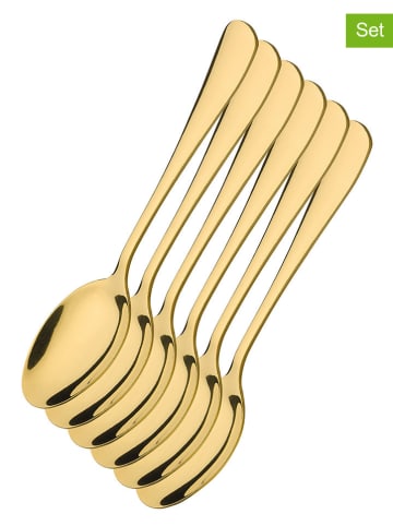 Cilio 6er-Set: Kaffeelöffel in Gold - (L)13 cm