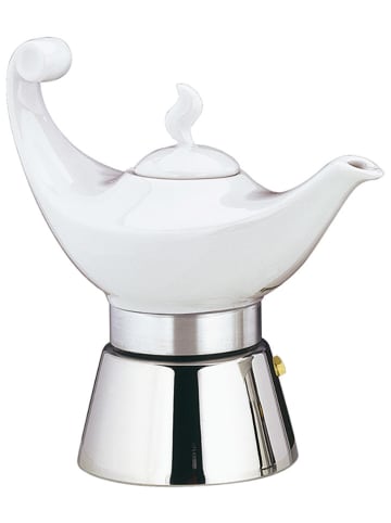 Cilio Espressokocher "Aladino" in Weiß/ Silber - 4 Tassen