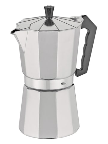 Cilio Espressokocher "Classico" in Silber - 9 Tassen