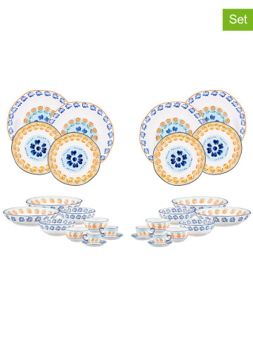 Björn 28-delig tafelservies "Napoli" wit/blauw/oranje