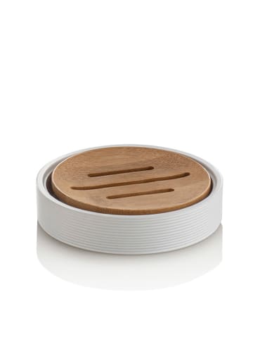 TFT Home Zeepschaal "Fox" wit/lichtbruin - (H)2 x Ø 11 cm