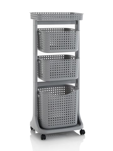 TFT Home Rollregal "Huy" in Grau - (B)44 x (H)82 x (T)34 cm
