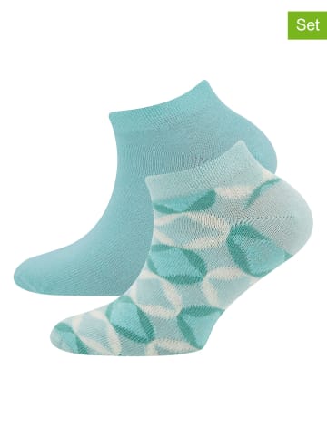 ewers 2er-Set: Sneakersocken in Türkis