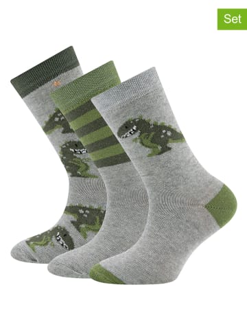 ewers 3er-Set: Socken in Grün/ Grau