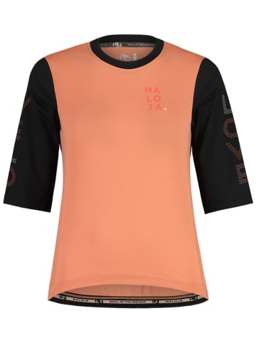 Maloja Fahrradshirt "KastanieM" in Orange/ Schwarz