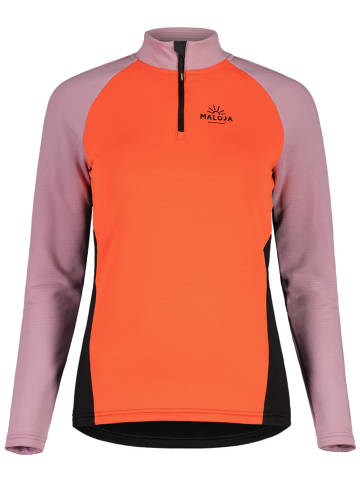Maloja Fleecepullover "NaspaeM" in Orange/ Rosa/ Schwarz