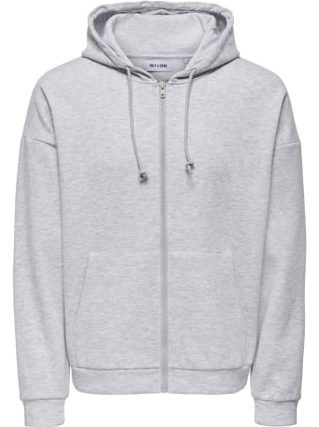 ONLY & SONS Sweatjacke in Hellgrau