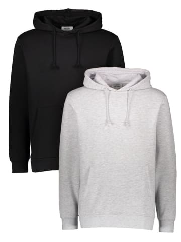 ONLY & SONS 2er-Set : Hoodies in Schwarz/ Grau
