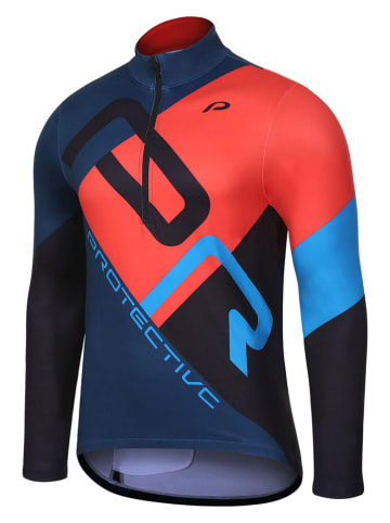 Protective Fietsshirt "Henry Lee" blauw/rood
