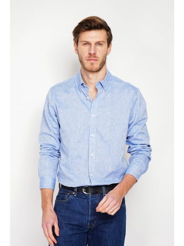 Secret du Lin Linnen blouse blauw