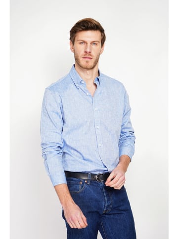 Secret du Lin Linnen blouse blauw
