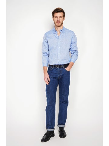 Secret du Lin Linnen blouse blauw