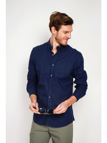 Secret du Lin Linnen blouse donkerblauw