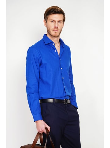 Secret du Lin Linnen blouse blauw