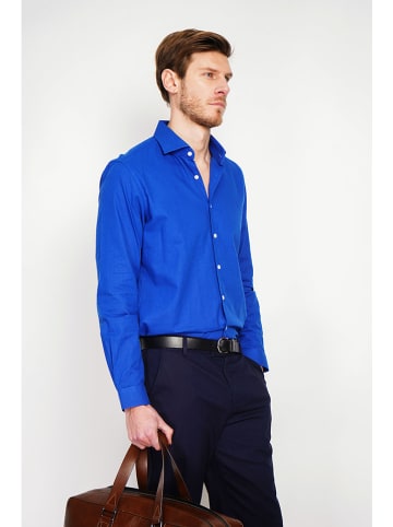 Secret du Lin Linnen blouse blauw
