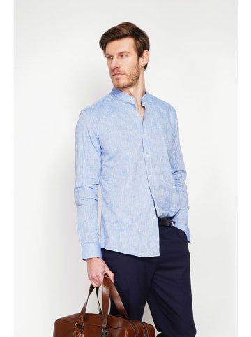 Secret du Lin Linnen blouse blauw