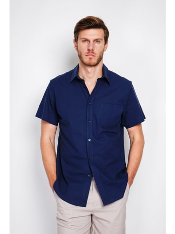 Secret du Lin Linnen blouse donkerblauw
