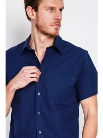 Secret du Lin Linnen blouse donkerblauw