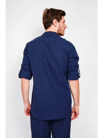 Secret du Lin Linnen blouse donkerblauw