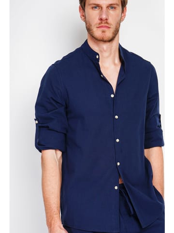 Secret du Lin Linnen blouse donkerblauw
