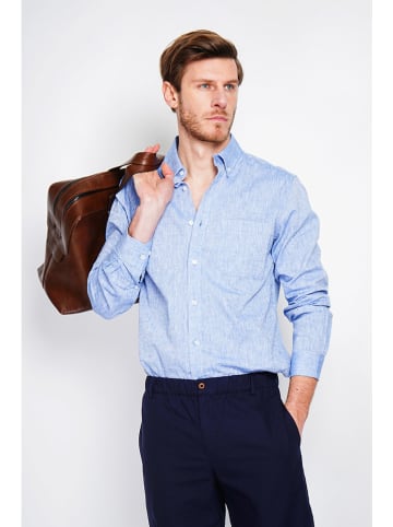 Secret du Lin Linnen blouse blauw