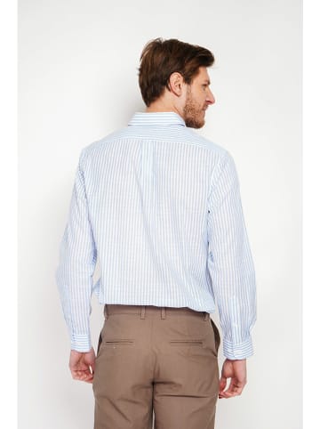 Secret du Lin Blouse lichtblauw/wit