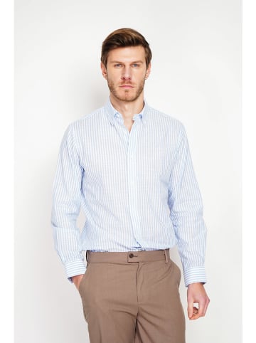 Secret du Lin Blouse lichtblauw/wit