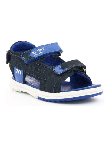 Kickers Leder-Sandalen "Plane" in Dunkelblau
