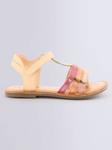 Kickers Leder-Sanalen "Diamanto" in Beige/Rosa