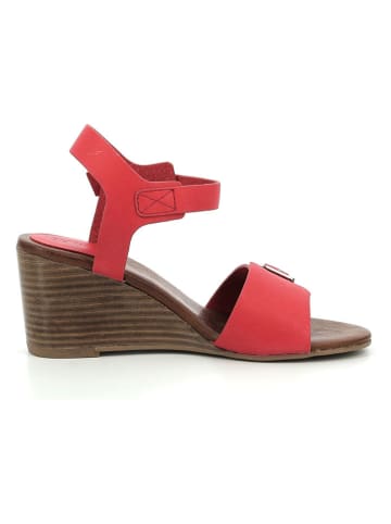 Kickers Leren sleehaksandalen "Rouge" rood/bruin